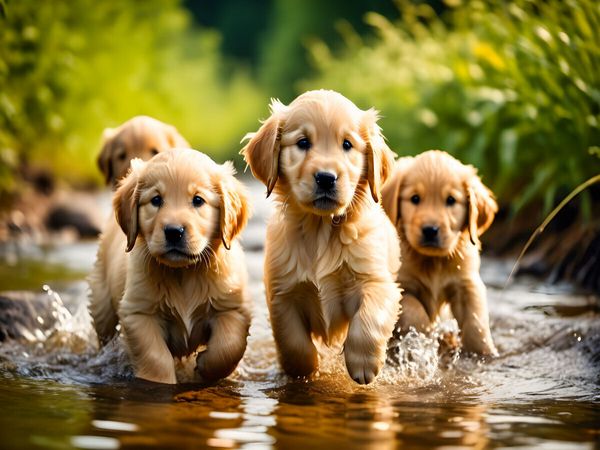 Produktbild: CALVENDO Puzzle Golden Retriever Welpen | 1000 Teile Lege-Gr&ouml;&szlig;e 64x48cm Foto-Puzzle f&uuml;r gl&uuml;ckliche Stunden