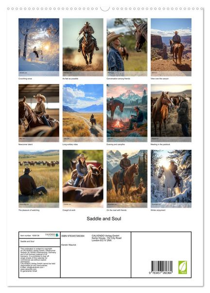 Produktbild: Saddle and Soul (High Quality Premium Wall Calendar 2026 DIN A2 portrait),CALVENDO 12 Month Wall Calendar