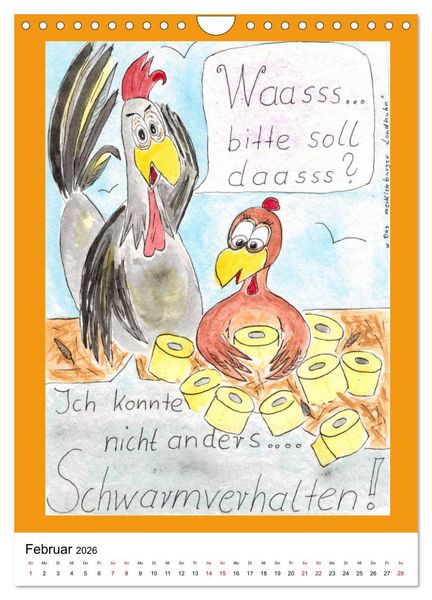 Produktbild: Das mecklenburger Landhuhn "Krisenh&uuml;hner" (Wandkalender 2026 DIN A4 hoch), CALVENDO Monatskalender