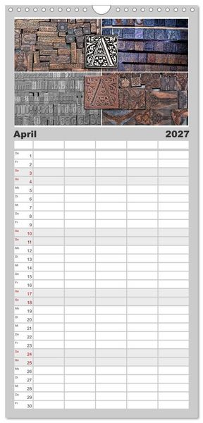 Produktbild: Familienplaner 2027 - Auf Guttenbergs Spuren mit 5 Spalten (Wandkalender, 21 x 45 cm) CALVENDO