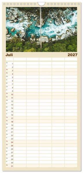 Produktbild: Familienplaner 2027 - Neuseeland - Landschaftstr&auml;ume mit 5 Spalten (Wandkalender, 21 x 45 cm) CALVENDO
