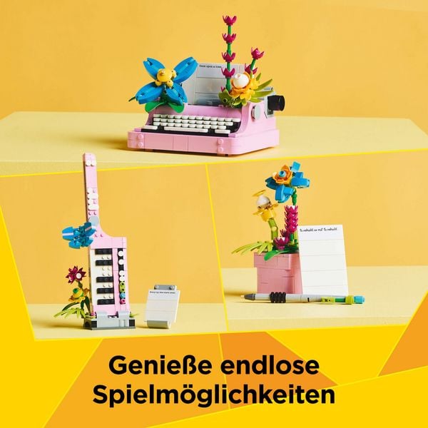 Produktbild: LEGO Creator 31169 3in1 Schreibmaschine mit Blumen, Kreatives Spielzeug