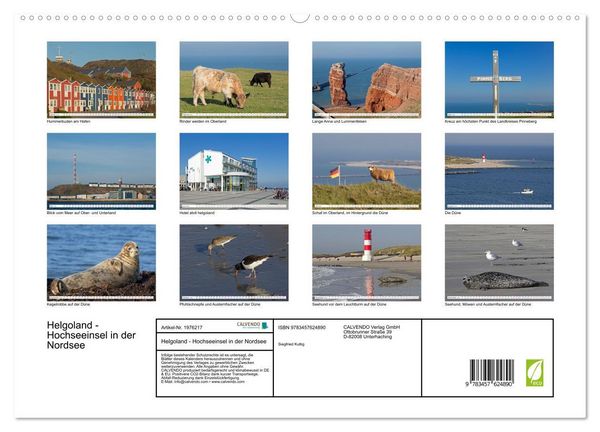 Produktbild: Helgoland - Hochseeinsel in der Nordsee (Wandkalender 2026 DIN A2 quer), CALVENDO Monatskalender