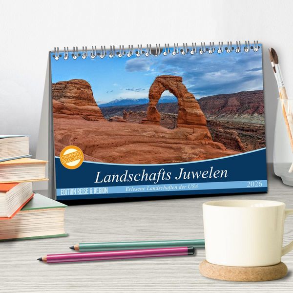 Produktbild: Landschafts Juwelen - Erlesene Landschaften der USA (Tischkalender 2026 DIN A5 quer), CALVENDO Monatskalender