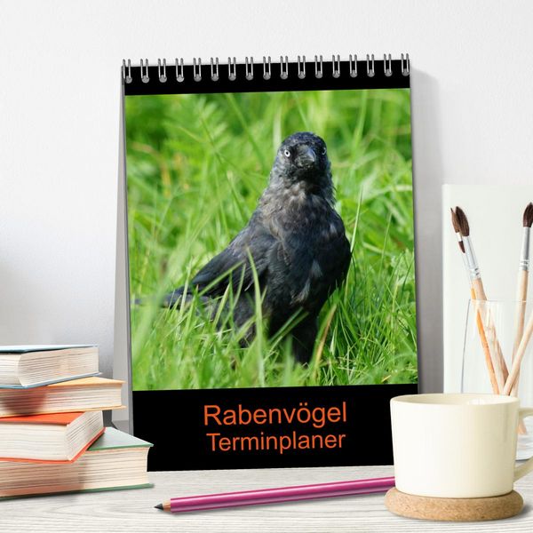 Produktbild: Rabenv&ouml;gel Terminplaner (Tischkalender 2026 DIN A5 hoch), CALVENDO Monatskalender