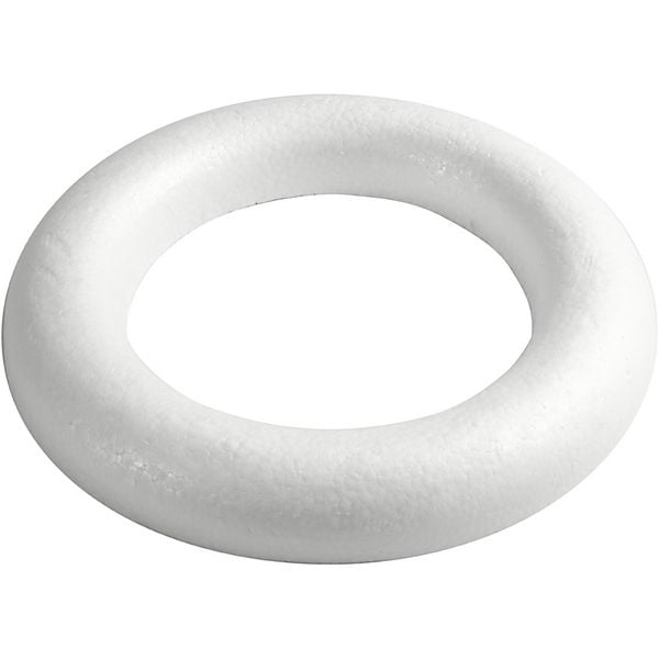 Creativ Company Styroporring, flach, Größe 35 cm, Dicke 46 mm, Weiß, 1 Stk
