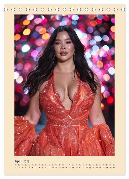 Produktbild: Plus Size Models in glamour&ouml;ser High Fashion (Tischkalender 2026 DIN A5 hoch), CALVENDO Monatskalender