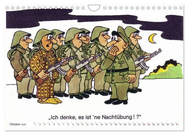 Produktbild: Da lachte die NVA - Karikaturen aus der DDR (Wandkalender 2026 DIN A4 quer), CALVENDO Monatskalender