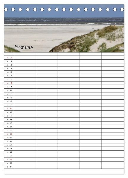 Produktbild: Urlaubsparadies Amrum / Familienplaner (Tischkalender 2026 DIN A5 hoch), CALVENDO Monatskalender