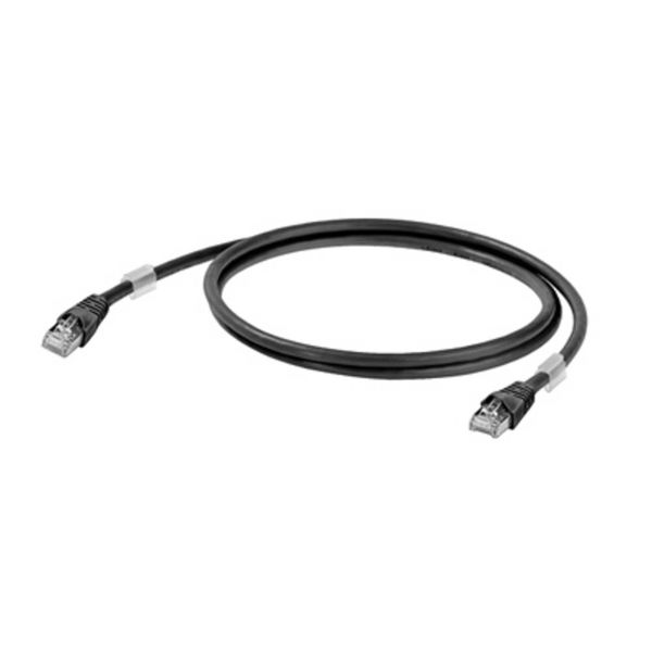 Weidmüller 1251610005 RJ45 Netzwerkkabel, Patchkabel CAT 6a S/FTP 0.50 m Schwarz UL-zertifiziert 1 St.