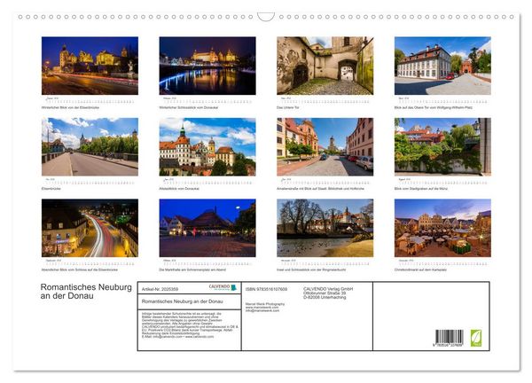 Produktbild: Romantisches Neuburg an der Donau (Wandkalender 2026 DIN A2 quer), CALVENDO Monatskalender