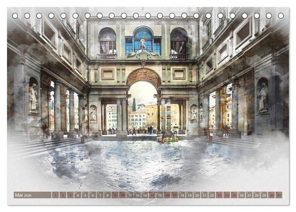 Produktbild: Florenz Hauptstadt der Toskana (Tischkalender 2026 DIN A5 quer), CALVENDO Monatskalender