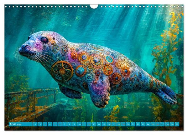 Produktbild: Aqua Mechanica &ndash; Steampunk unter dem Meer (Wandkalender 2026 DIN A3 quer), CALVENDO Monatskalender