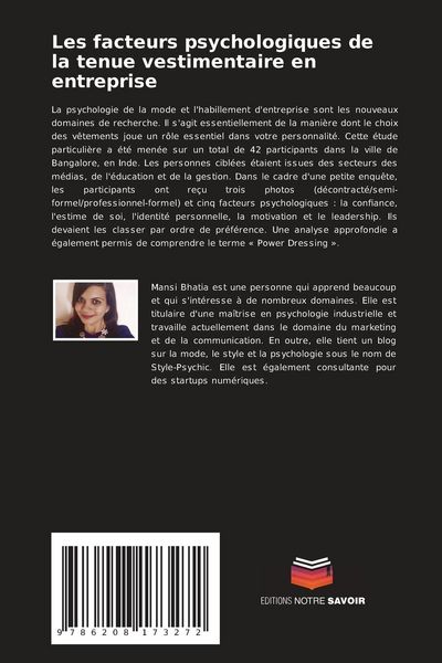 Produktbild: Les facteurs psychologiques de la tenue vestimentaire en entreprise