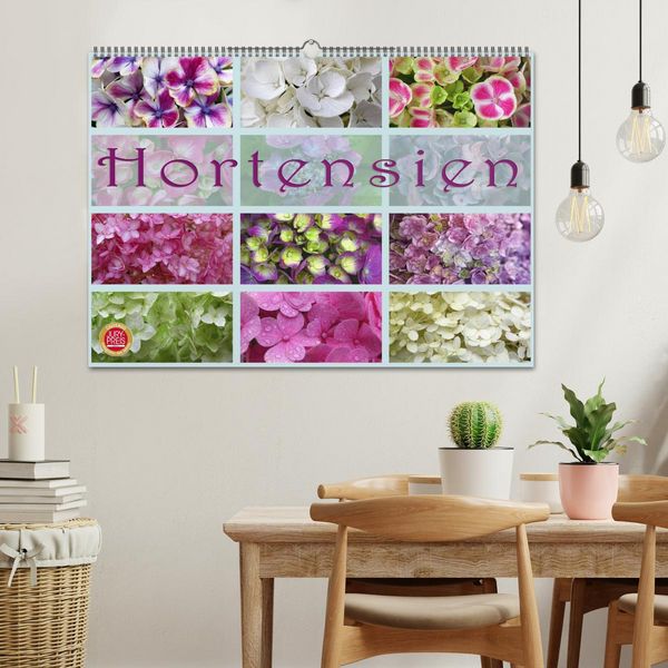 Produktbild: Hortensien / Geburtstagskalender (Wandkalender 2026 DIN A2 quer), CALVENDO Monatskalender