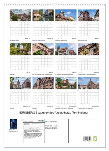 Produktbild: N&Uuml;RNBERG Bezauberndes Altstadtherz / Terminplaner (Wandkalender 2026 DIN A2 hoch), CALVENDO Monatskalender