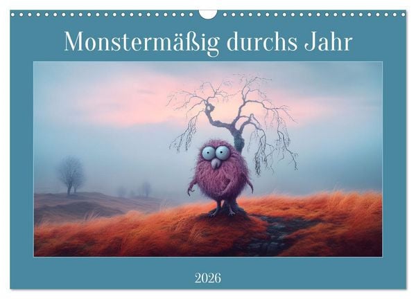 Produktbild: Monsterm&auml;&szlig;ig durchs Jahr (Wandkalender 2026 DIN A3 quer), CALVENDO Monatskalender