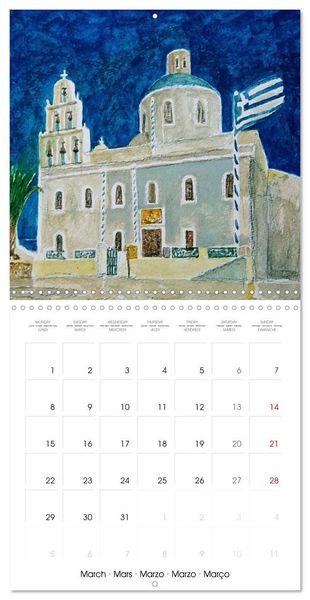 Produktbild: Greek island of Santorini (Wall Calendar 2027 12 &times; 12 Inch) CALVENDO 12 Month Wall Calendar