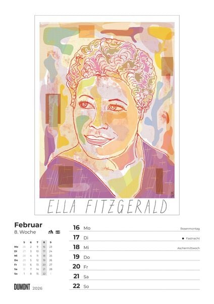 Produktbild: Starke Frauen Wochenkalender 2026 – Porträts und Biografien auf 53 Wochenblättern – Format 21,0 x 29,7 cm – Spiralbindung