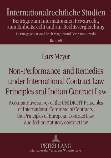 Produktbild: Non-Performance and Remedies under International Contract Law Principles and Indian Contract Law