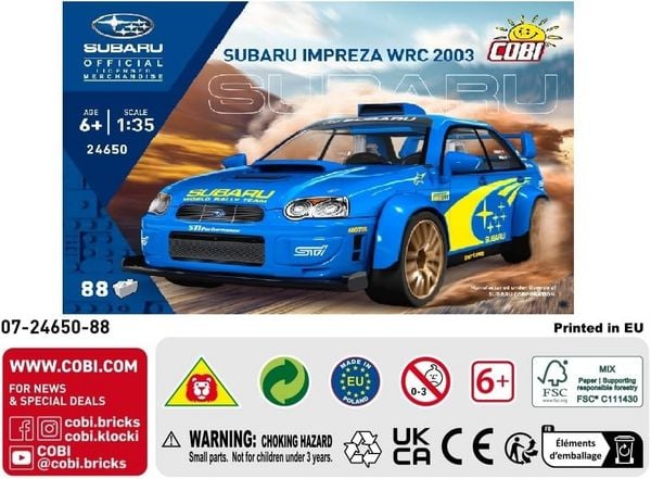 Produktbild: COBI 24650 - Subaru Impreza WRC 2003, Bausatz 1:35, 88 Klemmbausteine