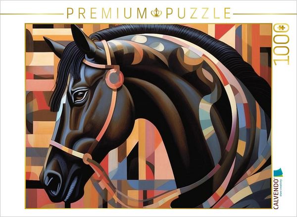 Produktbild: CALVENDO Puzzle Eleganter Dunkelbrauner Hengst - Pferde Portrait | 1000 Teile Lege-Gr&ouml;&szlig;e 64x48cm Foto-Puzzle f&uuml;r gl&uuml;ckliche Stunden