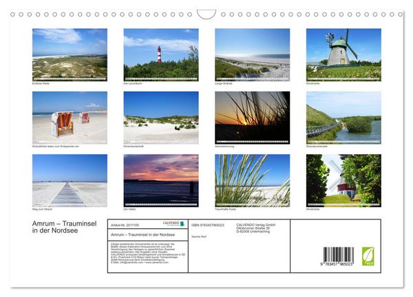 Produktbild: Amrum &ndash; Trauminsel in der Nordsee (Wandkalender 2026 DIN A3 quer), CALVENDO Monatskalender