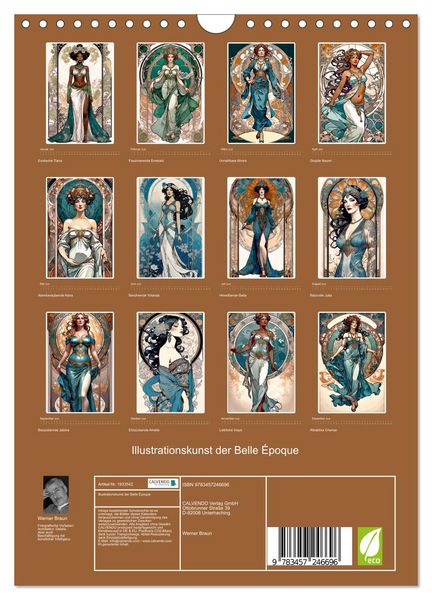 Produktbild: Illustrationskunst der Belle &Eacute;poque (Wandkalender 2026 DIN A4 hoch), CALVENDO Monatskalender