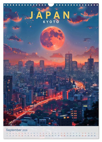 Produktbild: Japan - Old School Poster Style (Wandkalender 2026 DIN A3 hoch), CALVENDO Monatskalender
