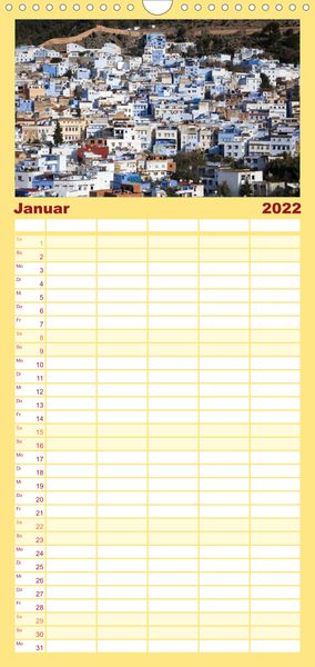 Produktbild: Familienplaner Chefchaouen - Blaue Stadt in Marokko (Wandkalender 2022 , 21 cm x 45 cm, hoch)