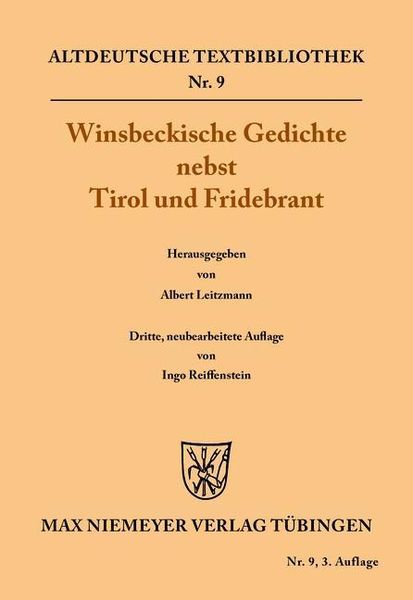 Produktbild: Winsbeckische Gedichte nebst Tirol und Fridebrant