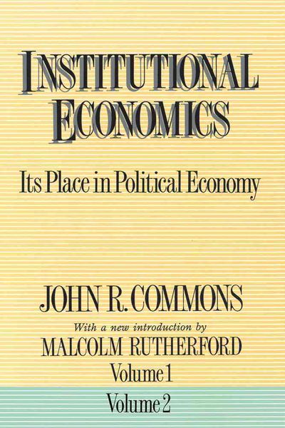 Produktbild: Commons, J: Institutional Economics
