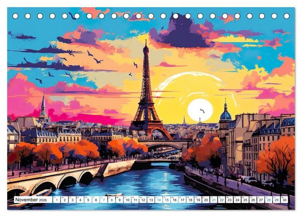 Produktbild: Eiffelturm: Kreativ anders (Tischkalender 2026 DIN A5 quer), CALVENDO Monatskalender