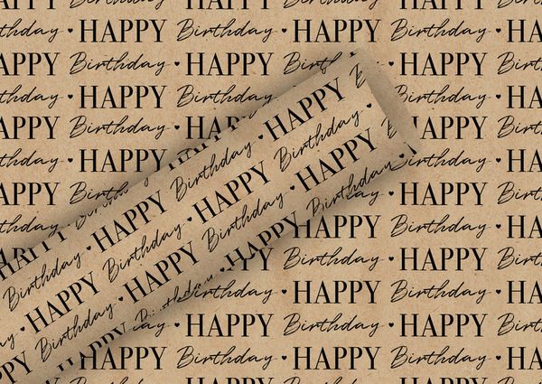 Produktbild: BRAUN + COMPANY Geschenkpapier Rolle Everyday By Nature Kraftpapier, Graphic Birthday natur