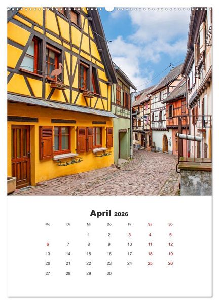 Produktbild: Eguisheim - Postkartenidylle (Wandkalender 2026 DIN A2 hoch), CALVENDO Monatskalender