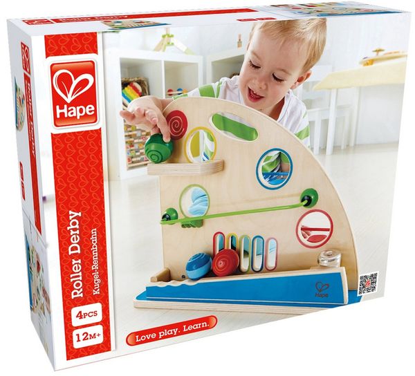 Produktbild: Bunte Holzkugeln, Gef&auml;lle, Tunnel und Rollbahnen auf beiden Seiten der Kugel-Rennbahn &ndash; das ist rasanter Spielspa&szlig;! Super f&uuml;r die Kleinsten, denn sie k&ouml;nnen mit den Augen den rollenden Kugeln folgen.