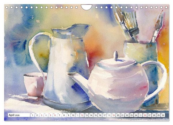 Produktbild: Stillleben Aquarelle (Wandkalender 2026 DIN A4 quer), CALVENDO Monatskalender