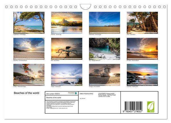 Produktbild: Beaches of the world (Wall Calendar 2026 DIN A4 landscape), CALVENDO 12 Month Wall Calendar