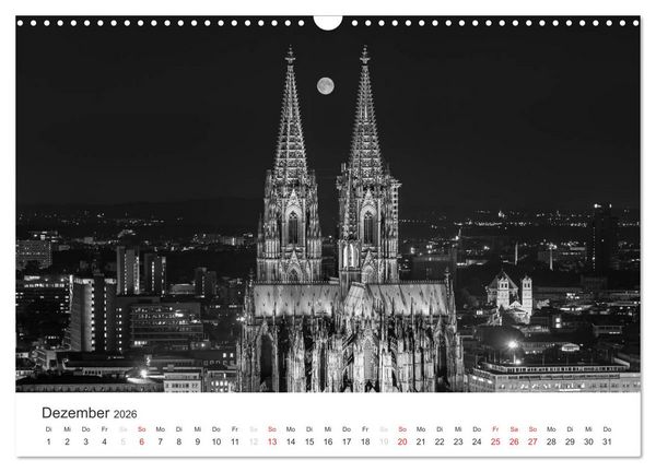 Produktbild: K&ouml;ln - monochrome Ansichten (Wandkalender 2026 DIN A3 quer), CALVENDO Monatskalender