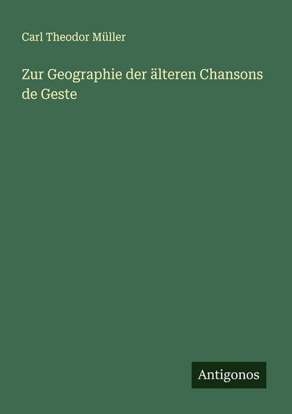 Produktbild: Zur Geographie der &auml;lteren Chansons de Geste