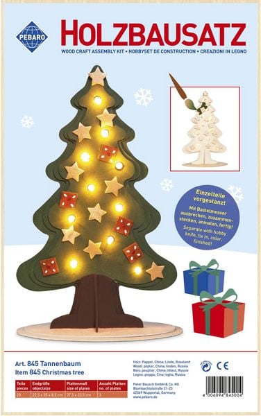 Produktbild: PEBARO 845 - Holzbausatz Tannenbaum, 20 Teile, Holzkonstruktion zum Zusammenstecken
