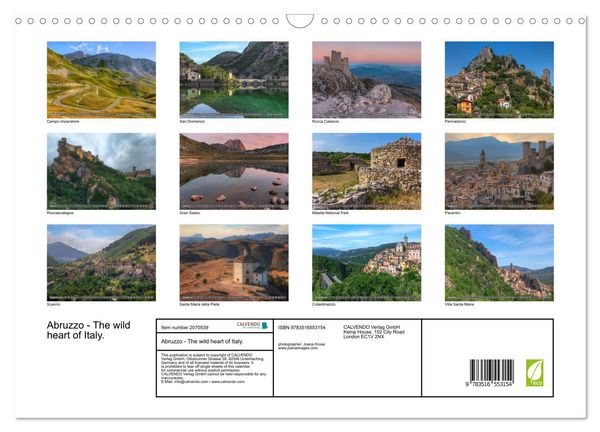 Produktbild: Abruzzo - The wild heart of Italy. (Wall Calendar 2026 DIN A3 landscape), CALVENDO 12 Month Wall Calendar