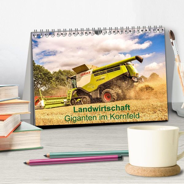 Produktbild: Landwirtschaft - Giganten im Kornfeld (Tischkalender 2026 DIN A5 quer), CALVENDO Monatskalender