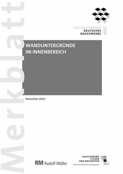 Produktbild: Merkblatt Wanduntergr&uuml;nde im Innenbereich (PDF) 2022-11