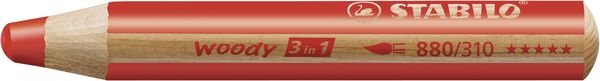 Produktbild: STABILO Buntstift, Wasserfarbe & Wachsmalkreide -  woody 3 in 1 - 6er Pack mit Spitzer - mit 6 verschiedenen Farben