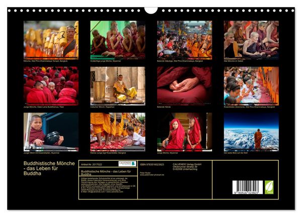 Produktbild: Buddhistische M&ouml;nche - das Leben f&uuml;r Buddha (Wandkalender 2026 DIN A3 quer), CALVENDO Monatskalender