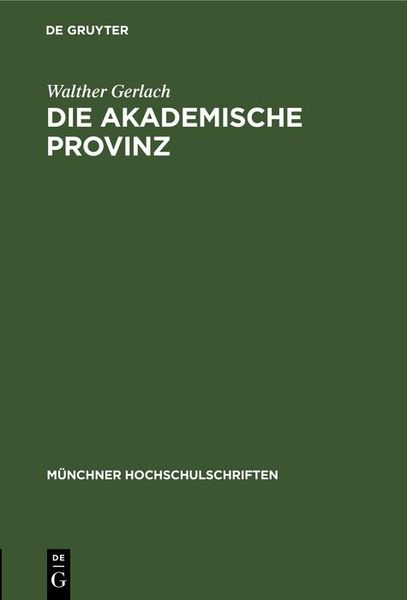 Produktbild: Die akademische Provinz