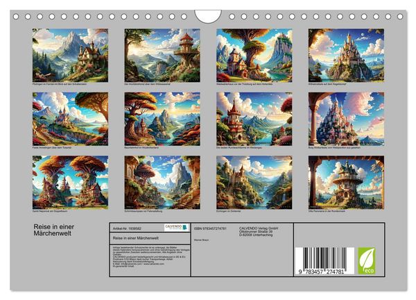 Produktbild: Reise in einer M&auml;rchenwelt (Wandkalender 2026 DIN A4 quer), CALVENDO Monatskalender
