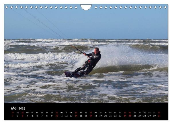 Produktbild: Kitesurfen &ndash; Faszination auf dem Wasser (Wandkalender 2026 DIN A4 quer), CALVENDO Monatskalender