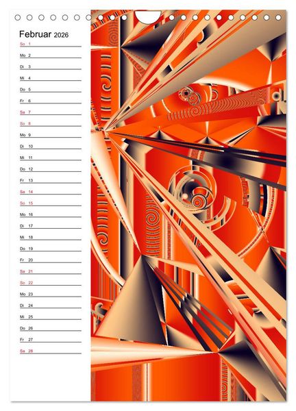 Produktbild: Geometrische Raumeindr&uuml;cke Planer (Wandkalender 2026 DIN A4 hoch), CALVENDO Monatskalender